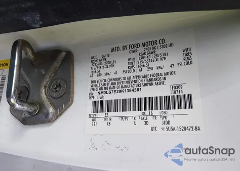 2019 Ford Transit Connect Xl z USA, uszkodzony, nr VIN NM0LS7E29K1384381